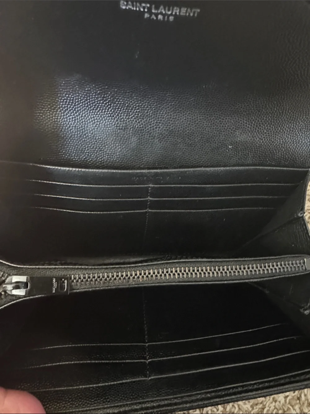 Saint Laurent Cassandre YSL Monogram Large Flap Wallet Black Retails $950 - Picture 10 of 11